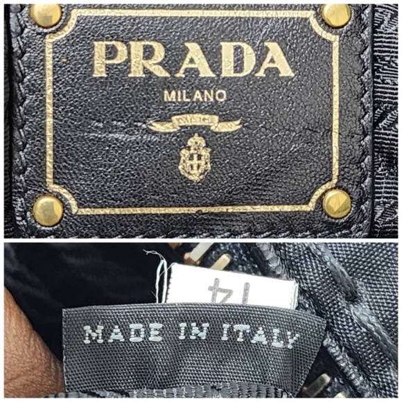 Authentic Prada Tessuto Canapa Nylon Hobo Bag Black - Picture 4 of 12